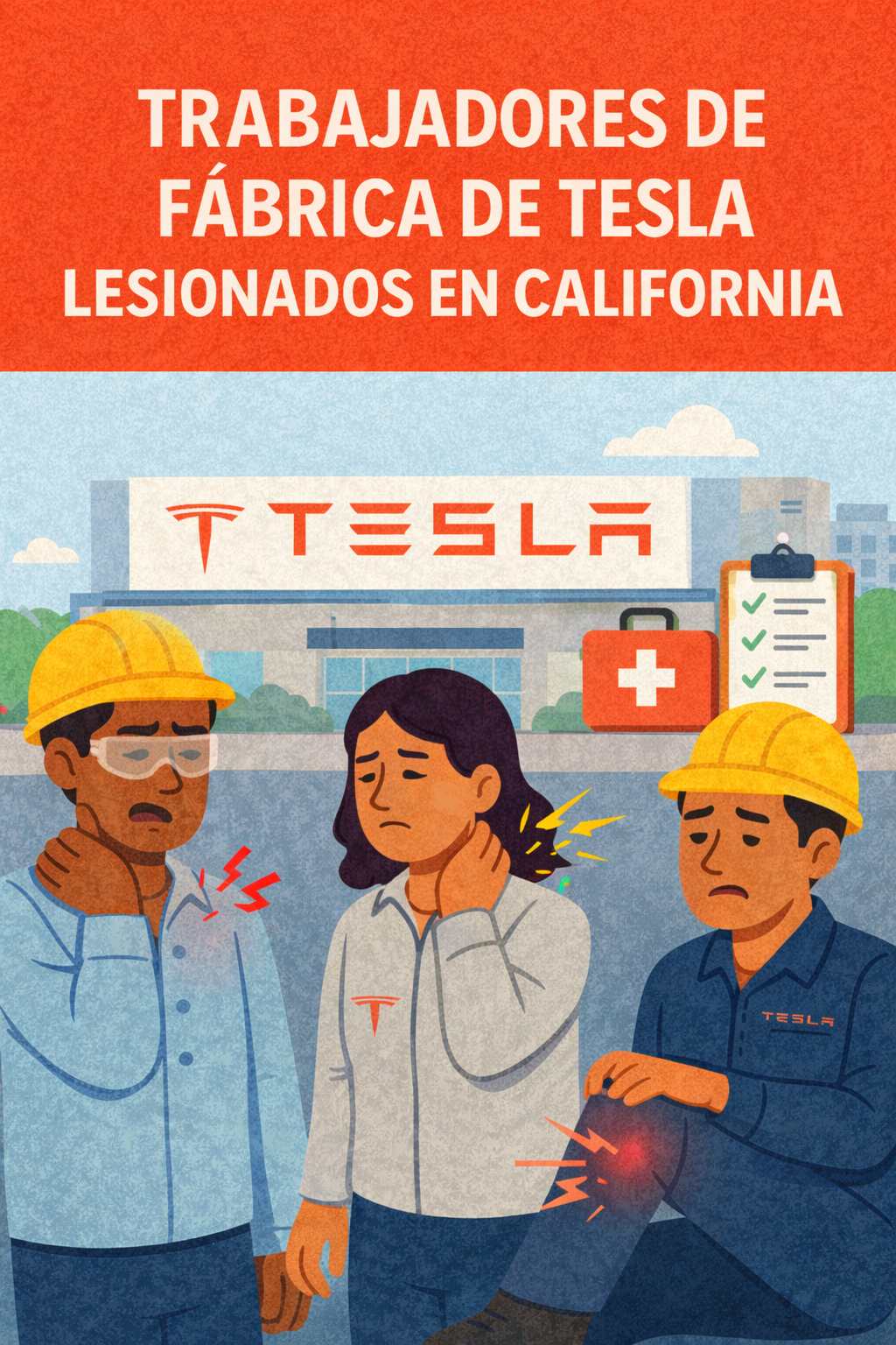 Trabajadores de Fábrica de Tesla Lesionados en California